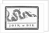 Join, or Die Political Cartoon by Benjamin Franklin