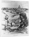 Political Cartoon of Farmers vs. the Railroads by Corbis