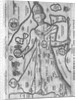 German Engraving Map of Europe in the Figure of Queen Elizabeth I by Anonymous