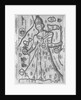 German Engraving Map of Europe in the Figure of Queen Elizabeth I by Anonymous