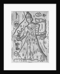 German Engraving Map of Europe in the Figure of Queen Elizabeth I by Anonymous