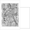 German Engraving Map of Europe in the Figure of Queen Elizabeth I by Anonymous