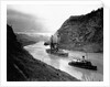 Battleship Moving Through Panama Canal, 1915 by Anonymous