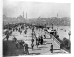 Galata Bridge Spanning Golden Horn to Blue Mosque by Anonymous
