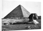 The Sphinx and the Pyramid of Cheops Standing in the Desert by Anonymous
