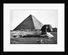 The Sphinx and the Pyramid of Cheops Standing in the Desert by Anonymous