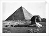 The Sphinx and the Pyramid of Cheops Standing in the Desert by Anonymous