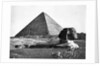 The Sphinx and the Pyramid of Cheops Standing in the Desert by Anonymous