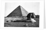 The Sphinx and the Pyramid of Cheops Standing in the Desert by Anonymous
