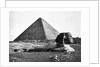 The Sphinx and the Pyramid of Cheops Standing in the Desert by Anonymous
