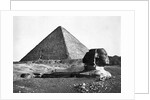 The Sphinx and the Pyramid of Cheops Standing in the Desert by Anonymous