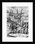 Eighteenth Century Etching of Christopher Columbus on Hispanola by Anonymous