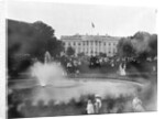 Tourists by Fountain on White House Lawn by Anonymous