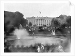 Tourists by Fountain on White House Lawn by Anonymous