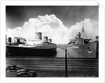 Ocean Liners in New York Port by Anonymous