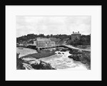 Coastal Buildings and Waterfall by Anonymous