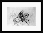Drawing of General Custer on His Horse by Anonymous