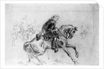 Drawing of General Custer on His Horse by Anonymous