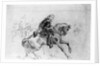 Drawing of General Custer on His Horse by Anonymous