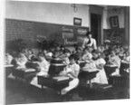 Elementary School Girls Learning Sewing by Anonymous