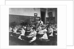 Elementary School Girls Learning Sewing by Anonymous