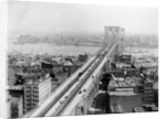Pedestrians Crossing East River Using Brooklyn Bridge by Anonymous
