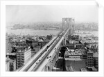 Pedestrians Crossing East River Using Brooklyn Bridge by Anonymous