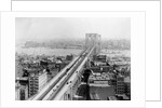 Pedestrians Crossing East River Using Brooklyn Bridge by Anonymous
