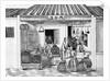 Eighteenth Century Chinese Drawing of a Butcher Shop by Anonymous