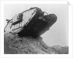 British Mark IV Tank Rolling over Hillside by Anonymous