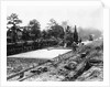 Construction of concrete road on section of National Highway, Durham County, NC by Anonymous