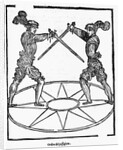 Woodcut of Sword Fighting Technique by Anonymous