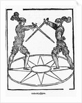 Woodcut of Sword Fighting Technique by Anonymous