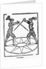 Woodcut of Sword Fighting Technique by Anonymous