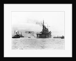 Biplane Flying from Armored Cruiser by Anonymous