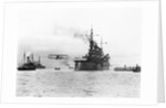 Biplane Flying from Armored Cruiser by Anonymous