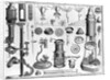 Eighteenth Century English Engraving Assorted Microscopes and Apparatus by Anonymous
