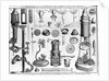 Eighteenth Century English Engraving Assorted Microscopes and Apparatus by Anonymous