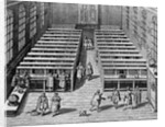 Seventeenth Century Engraving Interior of the Leiden Library by Corbis