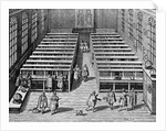 Seventeenth Century Engraving Interior of the Leiden Library by Corbis