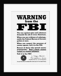 FBI Poster Warning Against Espionage by Anonymous