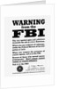 FBI Poster Warning Against Espionage by Anonymous
