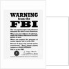 FBI Poster Warning Against Espionage by Anonymous