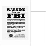 FBI Poster Warning Against Espionage by Anonymous