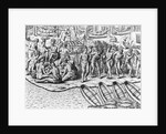 Indians Cooking, Eating, and Relaxing by Theodor de Bry From America by Anonymous