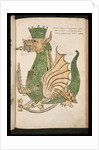 15th-Century Illustration of a Siege Machine in the Shape of a Dragon by Anonymous