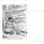 Misguided Lady Putting Up Poster Political Cartoon by Anonymous