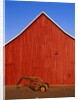 Planter in Front of Red Barn by Anonymous