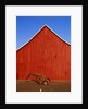 Planter in Front of Red Barn by Anonymous