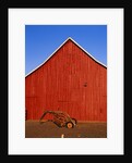 Planter in Front of Red Barn by Anonymous